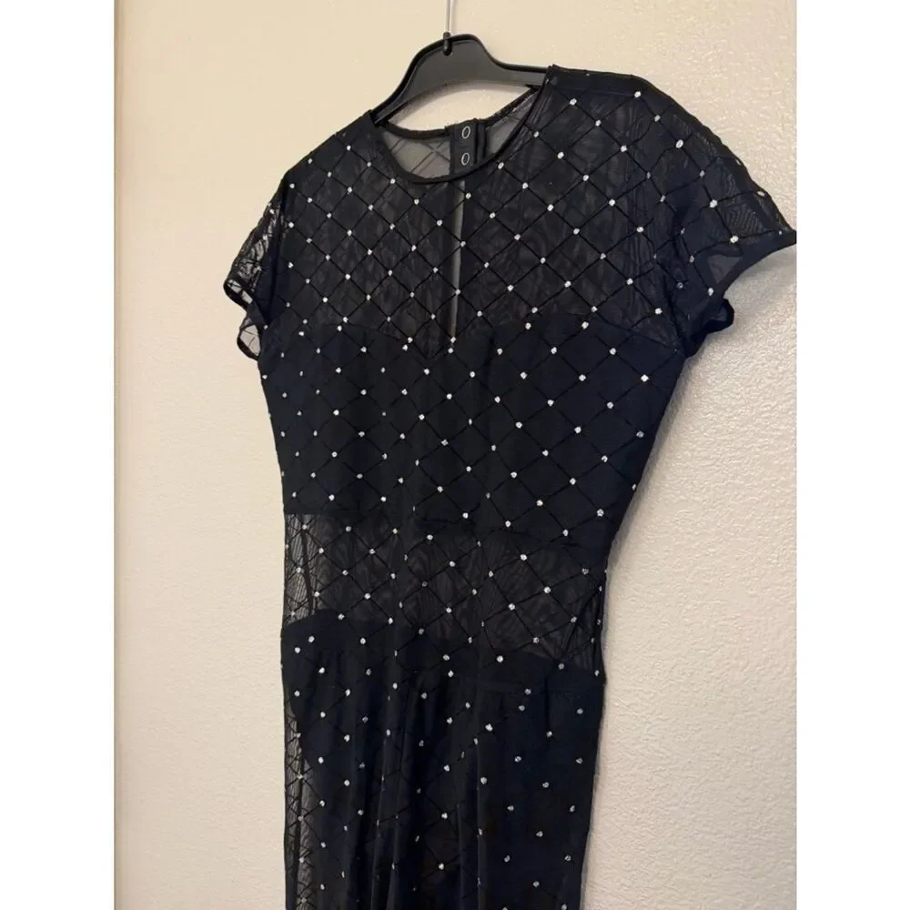 Kelle Black Mesh Diamond Contemporary Solo Costume PLOT TWIST 6188 LA adult